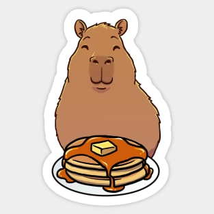 Capybara Pancakes Sticker